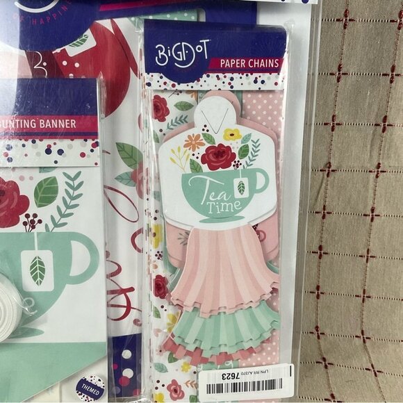 Big Dot of Happiness Tea Party Doterrific Bundle Party Supplies Paper Chains + - Picture 3 of 8